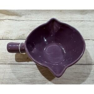 Vintage BB Bybee Pottery KY Purple Double Spout Lug Handle Gravy Bowl Handmade